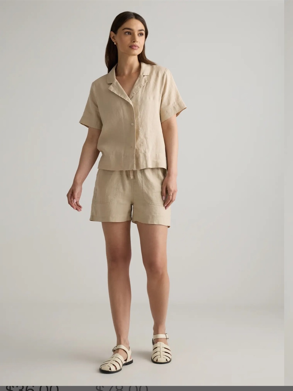 Quince 100% European Linen Short Sleeve Shirt in Driftwood - Picture 6 of 10